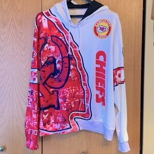 Kansas City Chiefs pullover hoodie Kelce Mahomes NFL players team football VGUC